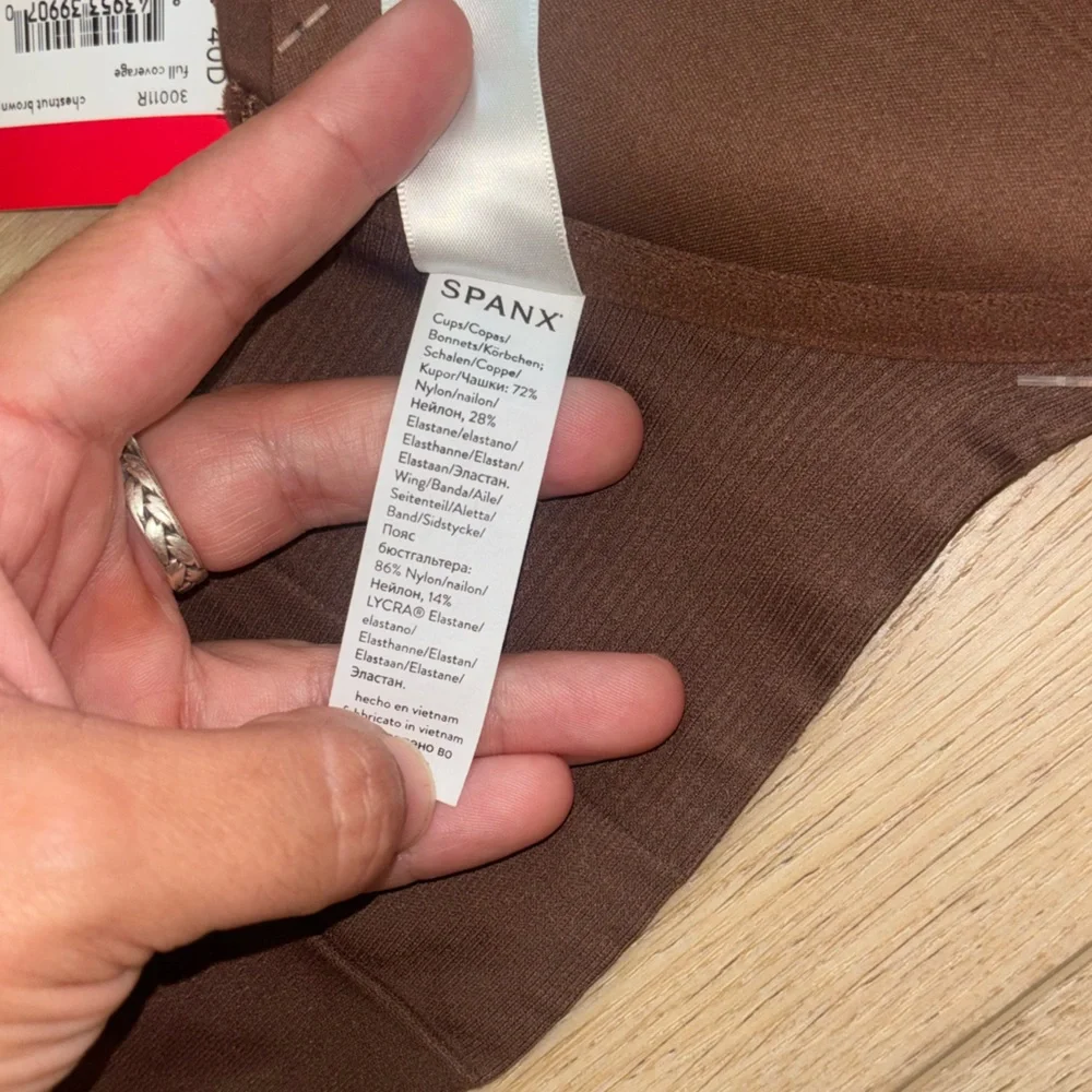 NWT Spanx Bra Front Close Full Coverage Chestnut Brown Size 40D - Picture 9 of 11